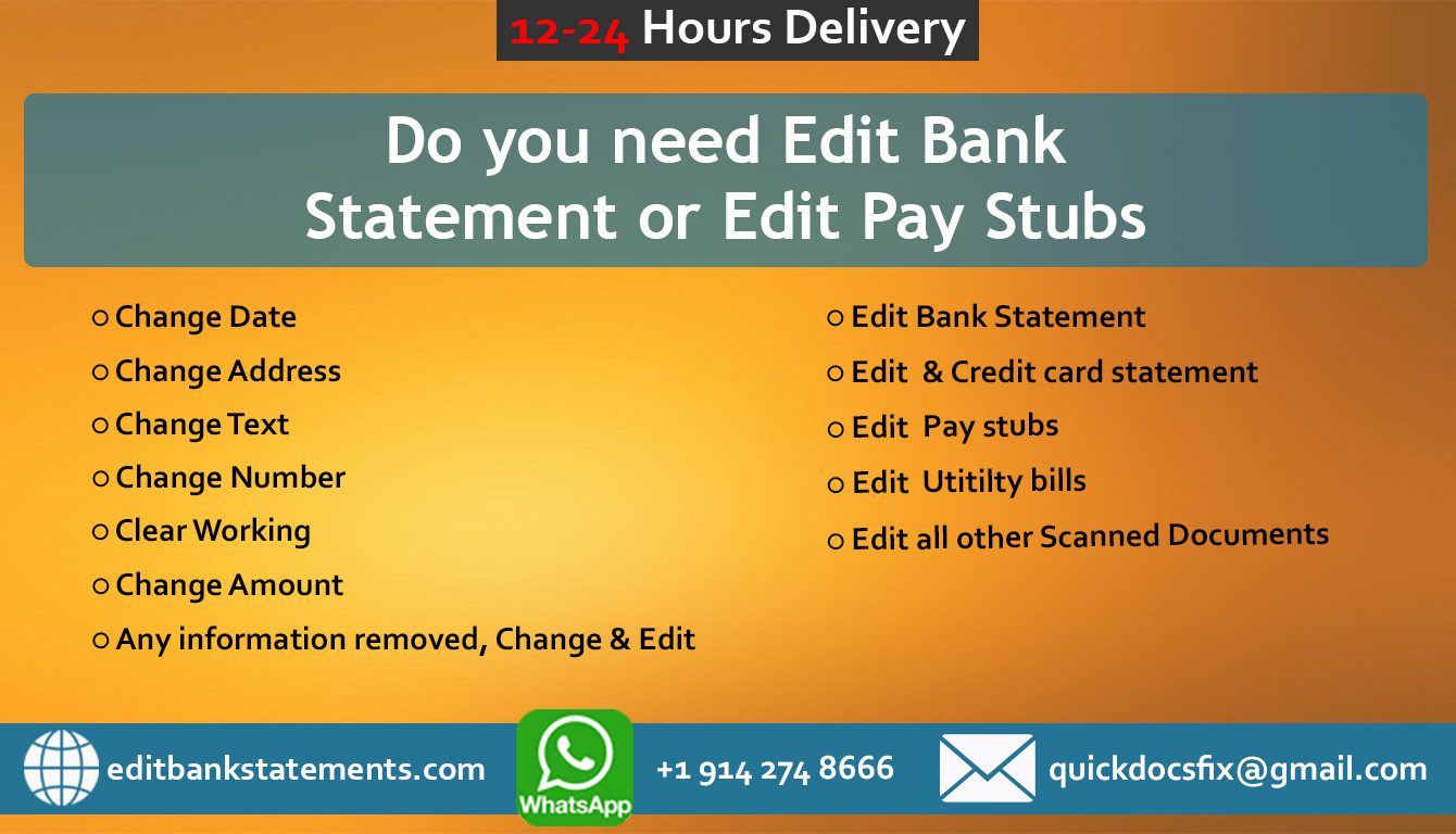 Edit Bank Statements Edit Bank Statements Template PDF Template